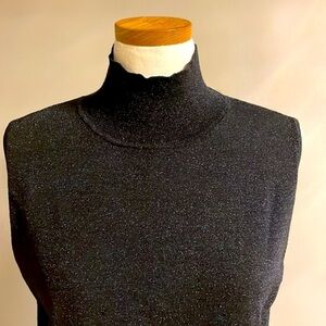 Additions by CHICOS Black SPARKLE MOCK neck sleeveless tank top Chico 3 (reg XL)